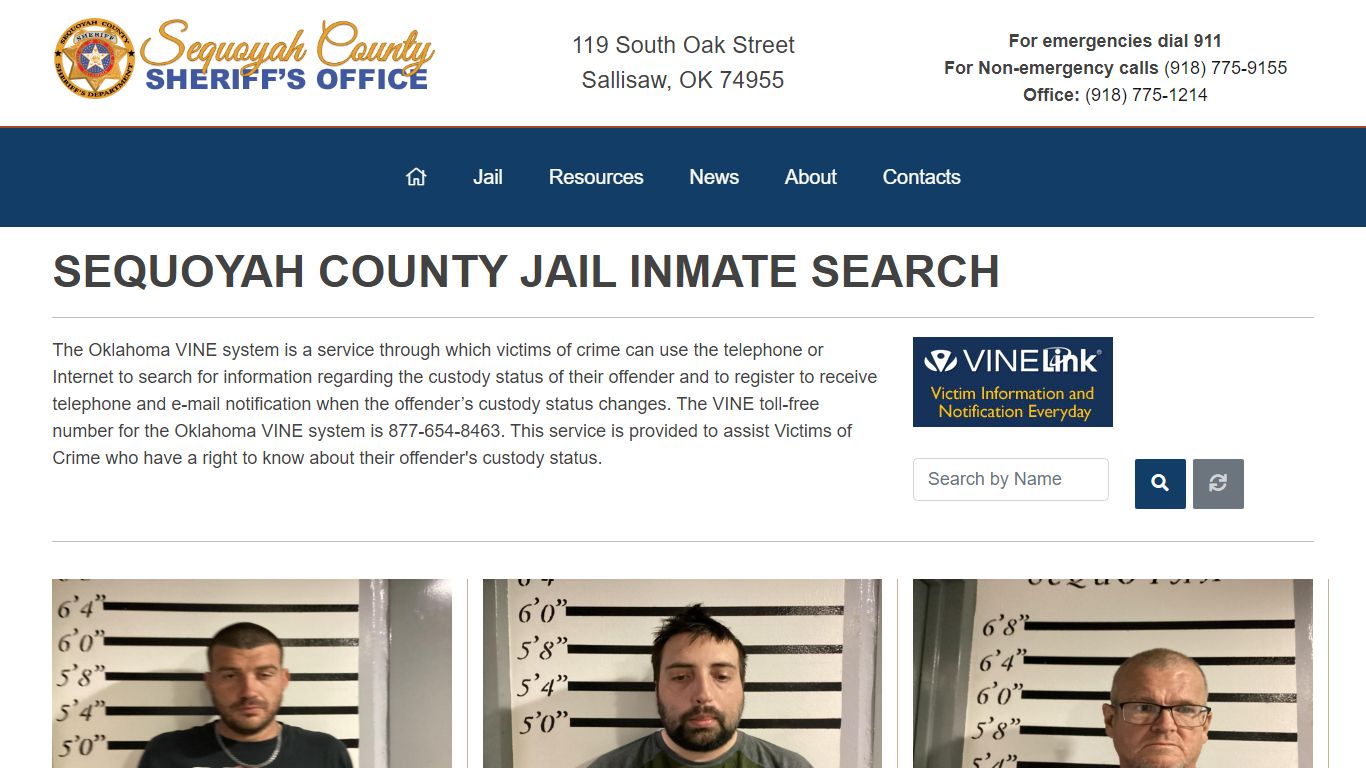 Inmate Search - Sequoyah County Sheriff's Office