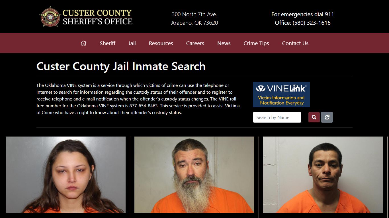 Inmate Search - Custer County Sheriff's Office